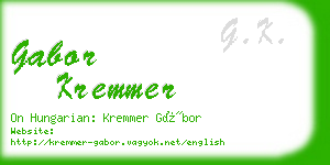 gabor kremmer business card